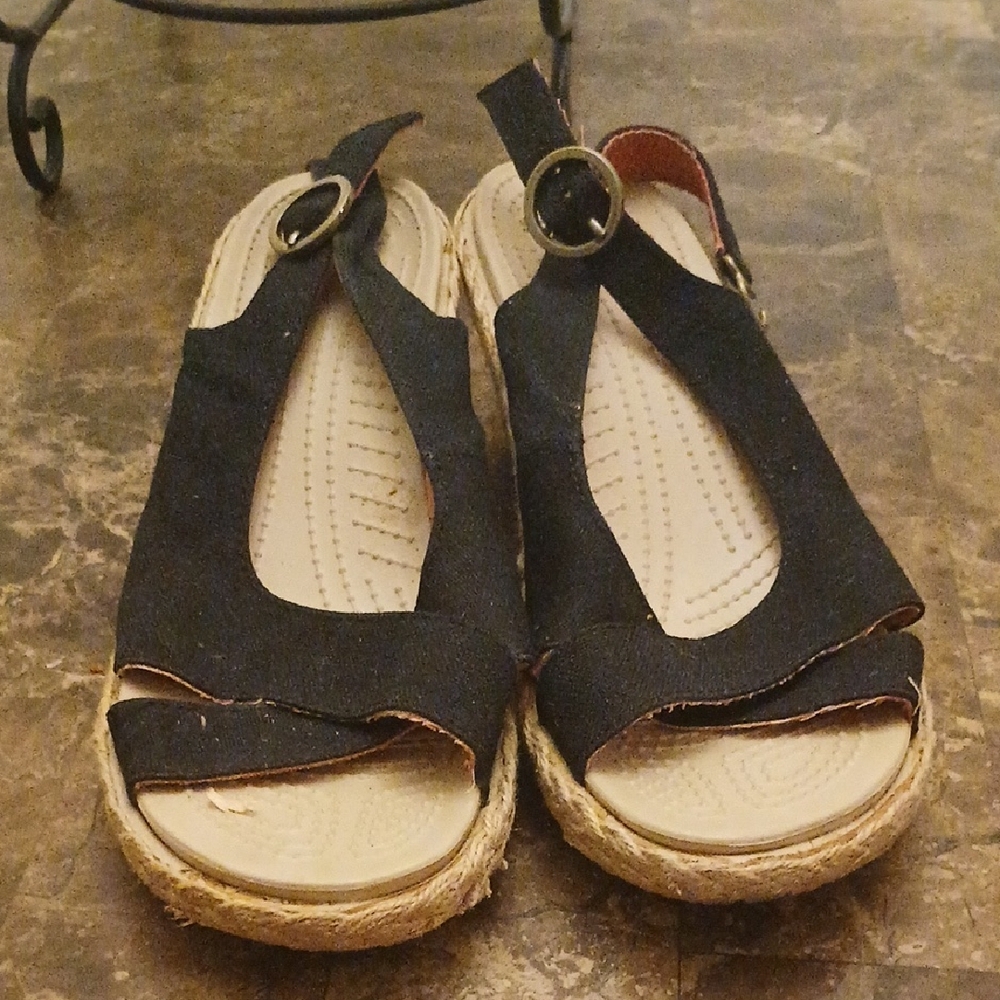 CROCS Black Espadrille Sandals